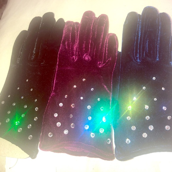 Portolano velvet rhinestone gloves from Neiman Marcus